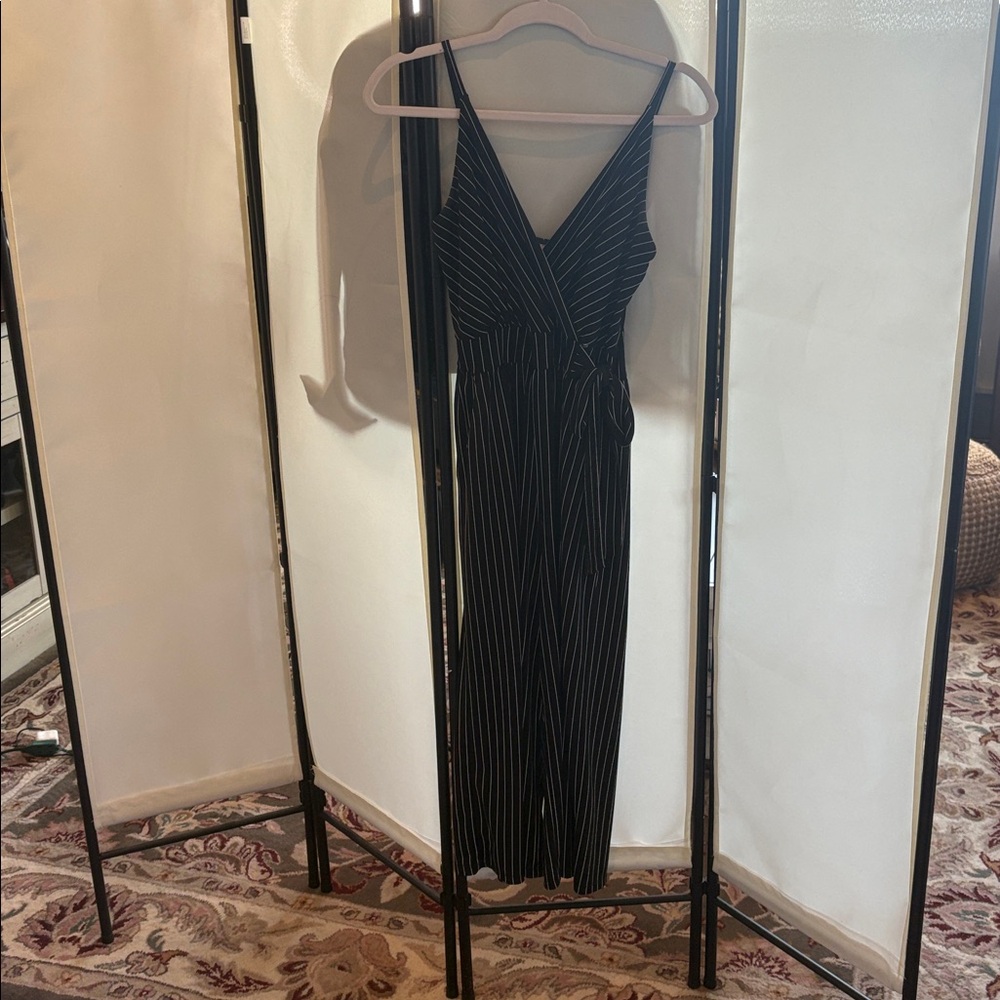 Kaileigh Black and White Striped Dress